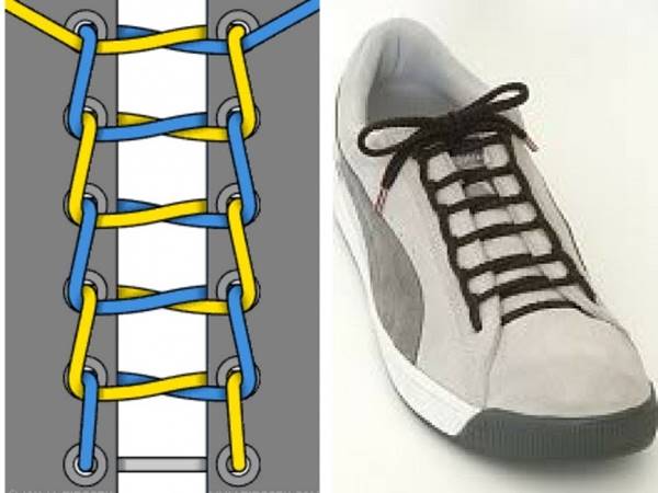 Cách thắt dây giày kiểu bậc thang